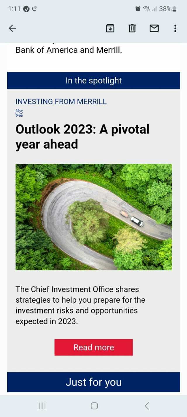 111 l 38% Bank of America and Merrill. In the spotlight INVESTING FROM MERRILL RS Outlook 2023 A pivotal year ahead The Chief Investment Office shares strategies to help you prepare for the investment risks and opportunities expec