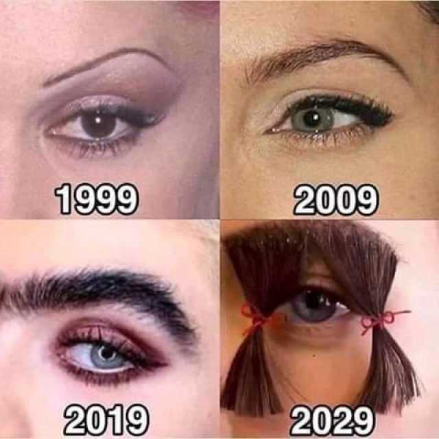 Eyebrows on years 1999 2009 2029 2019 