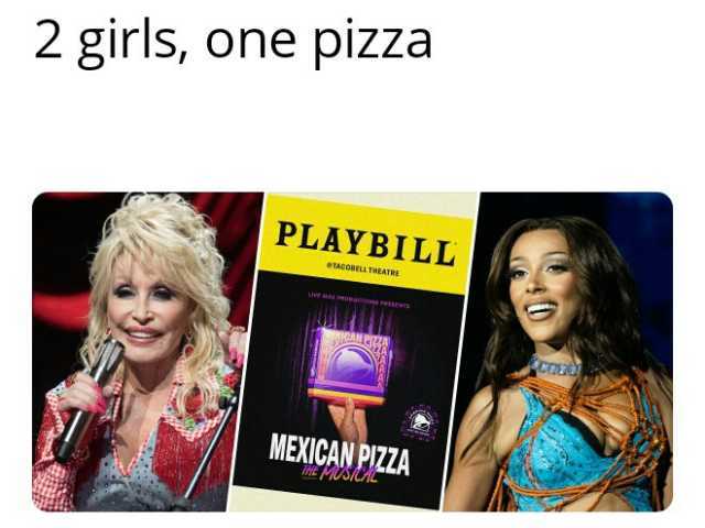 2 girls one pizza PLAYBILL eTAcOBEL TMEATRE EXNCAN PIZZA IE PAUSIO