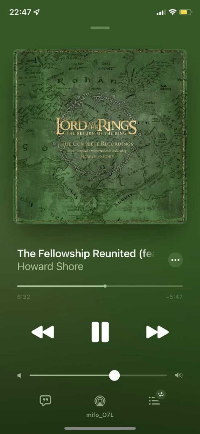 2247 4 CASe emrec SOAKS 31/30ALf erose ORDRINGS THE RETURN OF THE KING HECOMPLETE RECORDING Misi Conposed Orchestrated and Conducted by HowARD SHORE T ecocc The Fellowship Reunited (fe Howard Shore 632 -547 ) mifo_07L