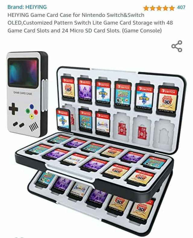 407 Brand HEIYING OLEDCustomized Pattern Switch Lite Game Card Storage with 48 Game Card Slots and 24 Micro SD Card Slots. (Game Console) HEIYING Game Card Case for Nintendo Switch&Switch 3 GAME CARO CASE **** 3D we a*54-c0