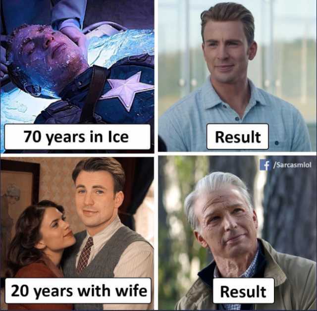 70 years in Ice Result f /Sarcasmlol 20 years with wife Result 