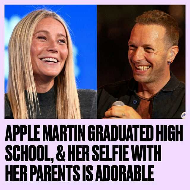 APPLE MARTIN GRADUATED HIGH SCHOOL&HER SELFIE WITH HER PARENSSAJORABLE