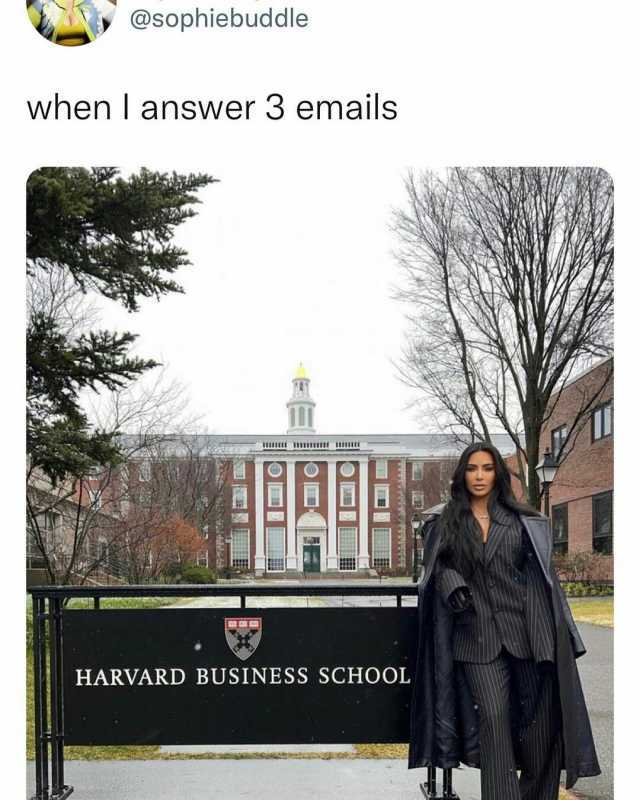@sophiebuddle when I answer 3 emails HARVARD BUSINESS SCHOOL