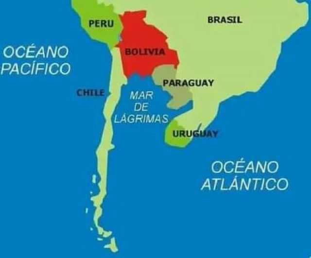 BRASIL PERU oCEANO PACIFICO BOLIVIA PARAGUAY MAR DE LAGRIMAS CHILE URUGUAY OCEANO ATLÁNTIcO