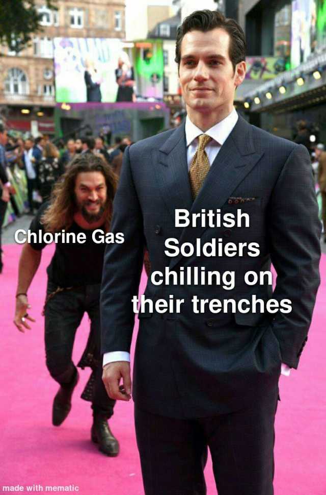 British Chlorine Gas Soldiers chilling on their trenches made with mematic