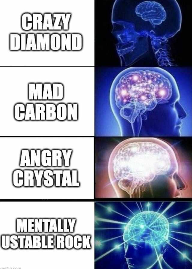 CRAAY DIAMOND MAD CARBON ANGRY CRYSTAL MENTALLY USTABLE ROCK