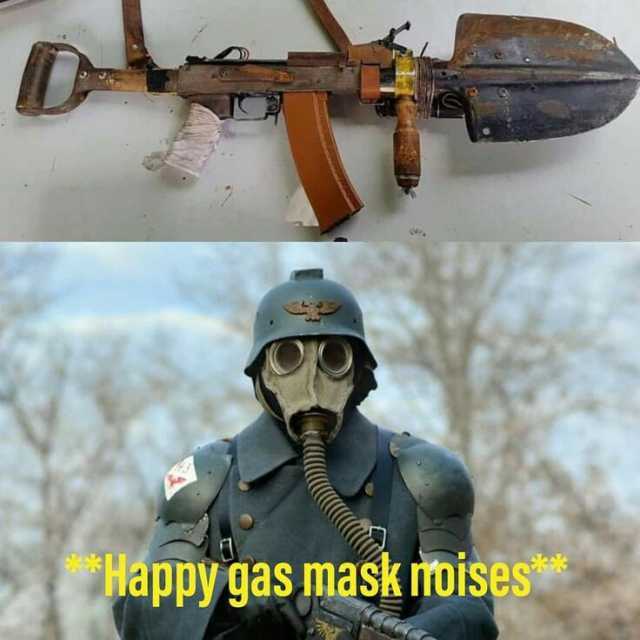 D Happy gas mask roises