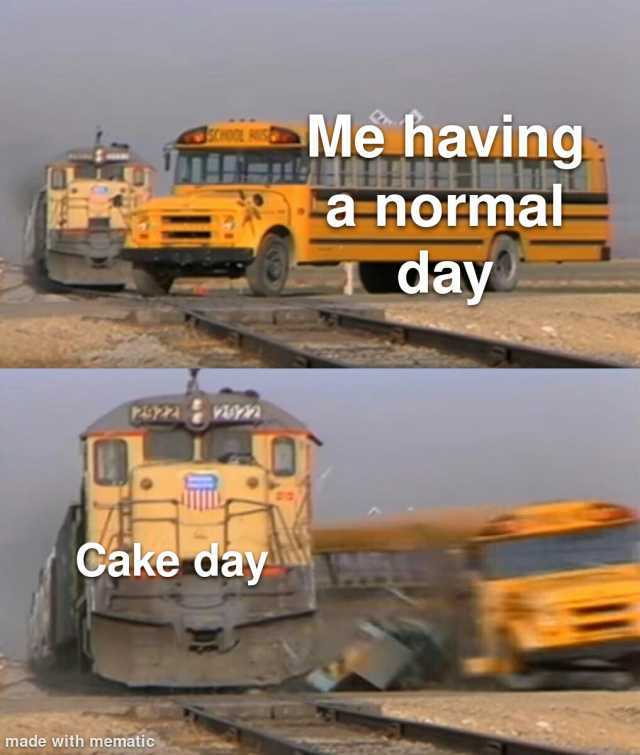 d Me having a normal day Cake day made with mematic