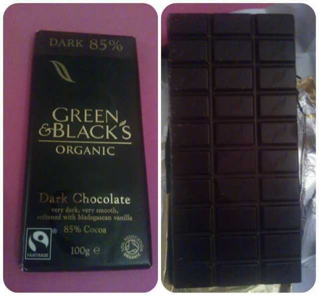 DARK 85% GREEN &BLACKS ORGANI1C Dark Chocolate very dark very smooth oftened with Madagascan vanilla 85% Cocoa 100g e FAIRTRADE ROAN