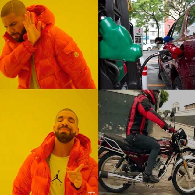 Dice Drake que con el gasolinazo mejor ni quiere carro, es mejor una moto