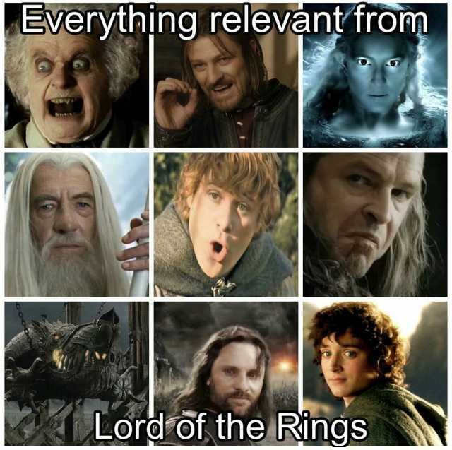 Everything relevantfrom Lord of the Rings
