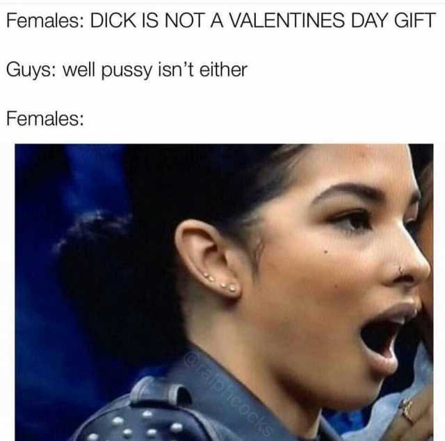 Females DICK IS NOT A VALENTINES DAY GIFT Guys well pussy isnt either Females o