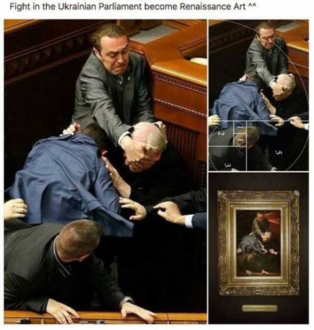 Fight in the Ukrainian Parliament become Renaissance Art VYY