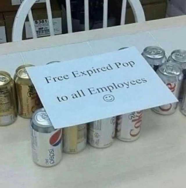 Free Expired Pop to all Employees