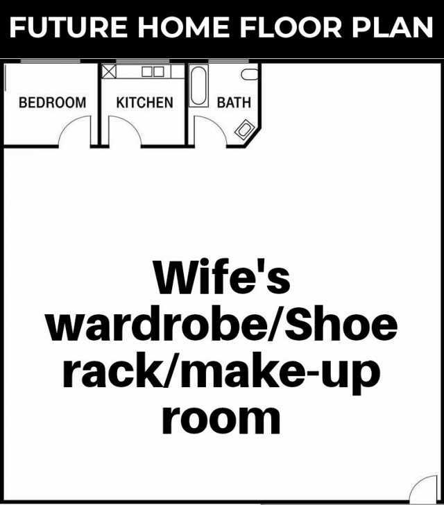 FUTURE HOME FLoOR PLAN BEDROOM KITCHENI BATH Wifes wardrobe/Shoe rack/make-up room