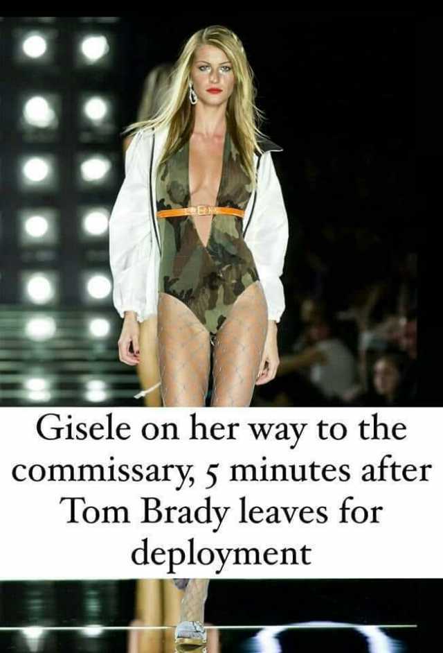 Gisele on her way to the commissary 5 minutes after Tom Brady leaves for deployment