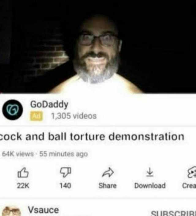 GoDaddy 1305 videos cock and ball torture demonstration 64K views 55 minutes ago 22K 140 Share Download Crea Vsauce SURSCRIRI