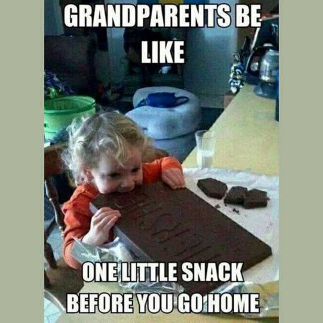 GRANDPARENTS BE LIKE ONELITTLE SNACK BEFORE YOUGOIHOME