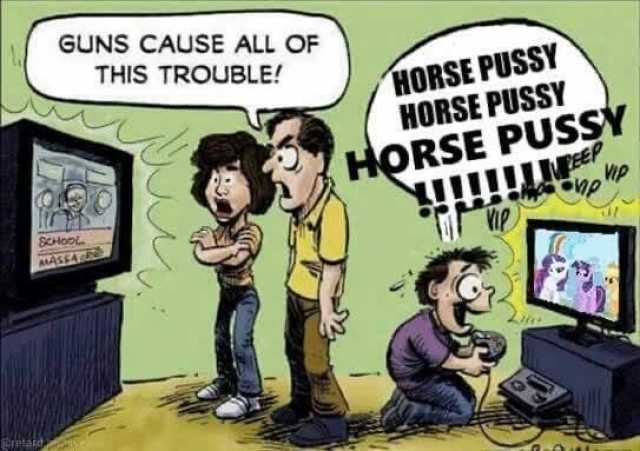 GUNS CAUSE ALL OF THIS TROUBLE! HORSE PUSSY HORSE PUSSY HORSE PUSSY SCHOOL MASEA 2