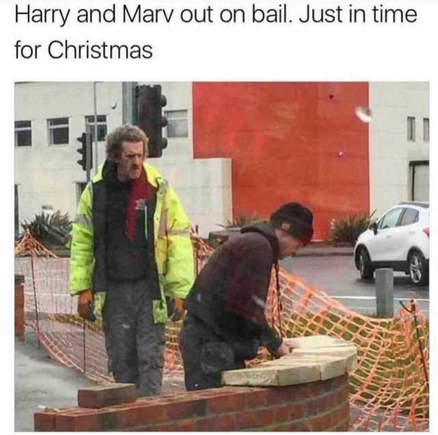 Harry and Marv out on bail. Just in time for Christmas 