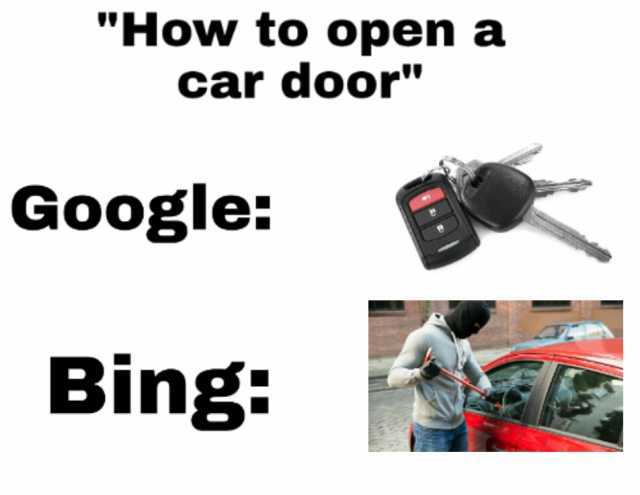 How to open a car door Google Bing