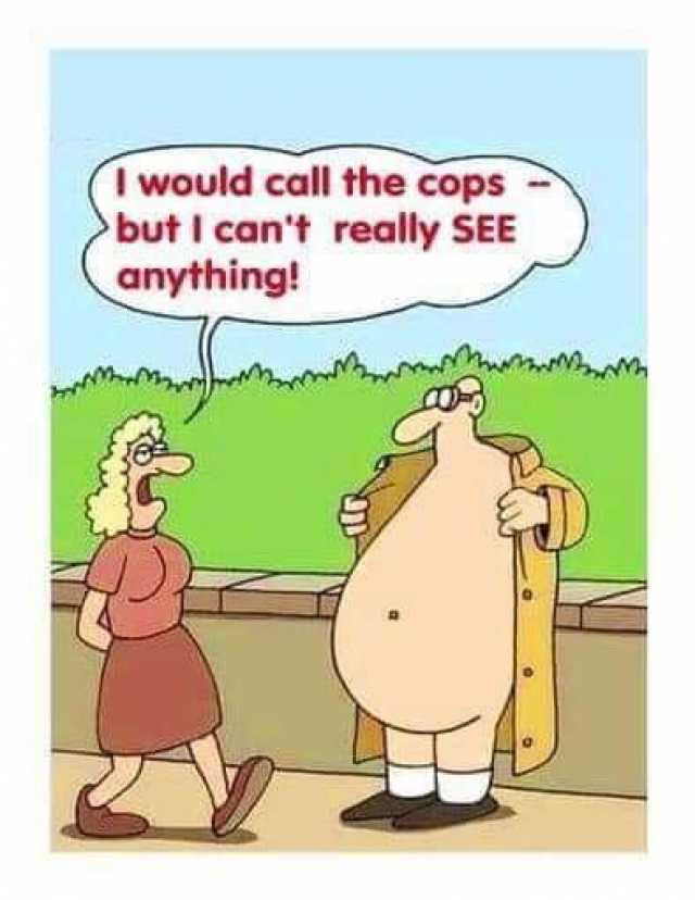 I would call the cops but I cant really SEE anything! 