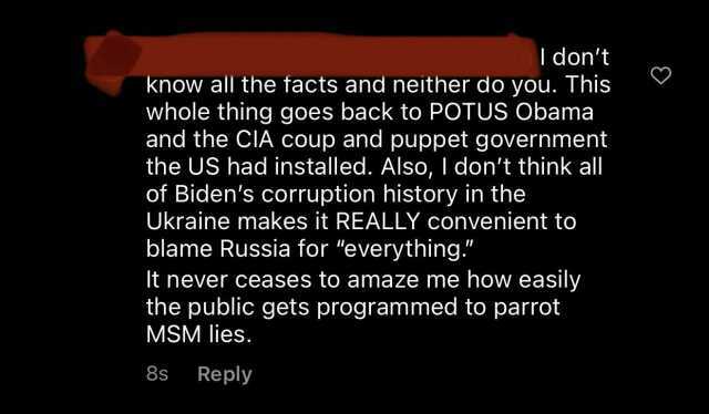 Idont know all the facts and neither do you. This whole thing goes back to POTUS Obama and the CIA cOup and puppet government the US had installed. Also I dont think all of Bidens corruption history in the Ukraine makes it REALLY 
