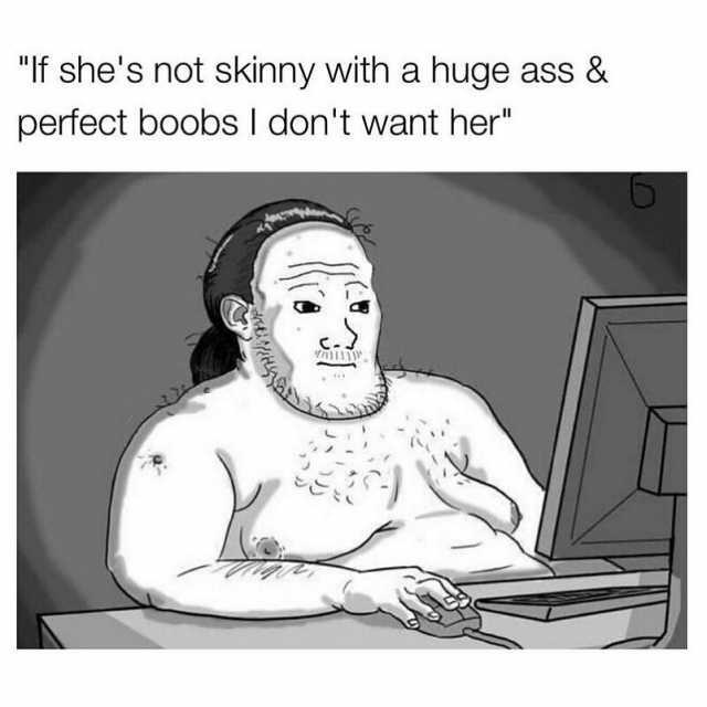 If shes not skinny with a huge ass & perfect boobs I dont want her