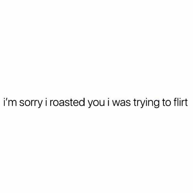 im sorry i roasted you i was trying to flirt