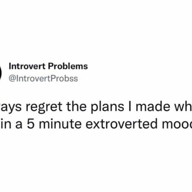 Introvert Problemns @IntrovertProbss ays regret the plans I made wh in a 5 minute extroverted moo