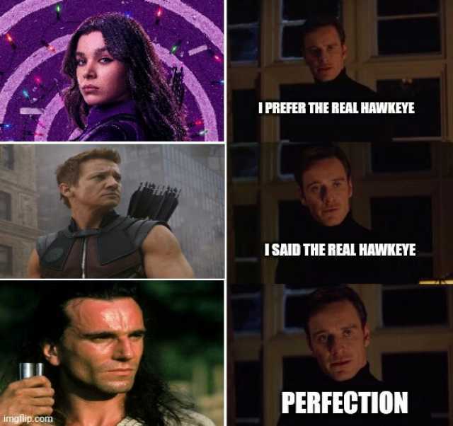 IPREFER THE REAL HAWKEYE ISAID THEREAL HAWKEYE PERFECTION imgflip.com