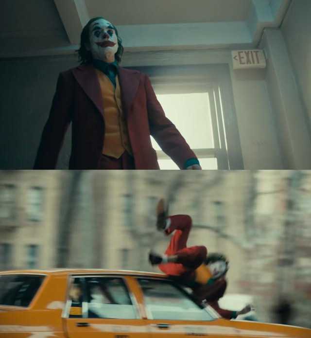 Joker runned over by a car meme template format- 