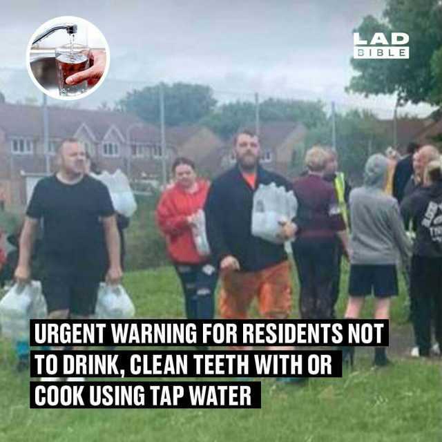 LAD BIBLE URGENT WARNING FOR RESIDENTS NOT TO DRINK CLEAN TEETH WITH OR COOK USING TAP WATER