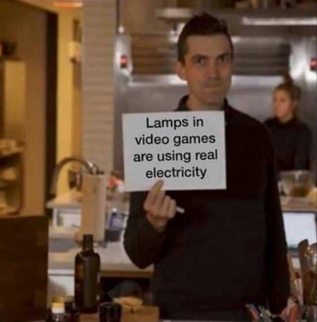 Lamps in video games are using real electricity