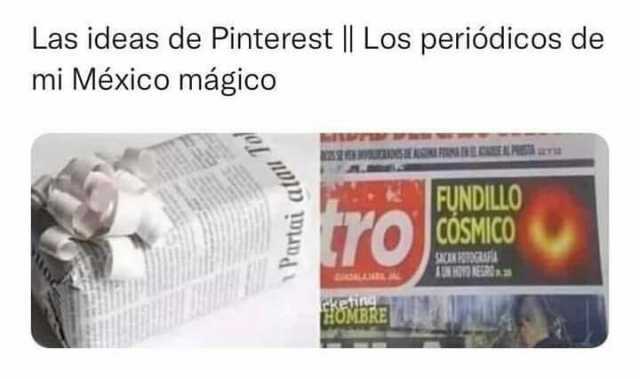 Las ideas de Pinterest  Los periódicos de mi México mágico ro FUNDILLO COSMICO SACN HIORA XERE