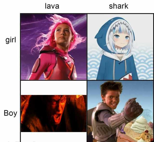 lava shark girl Boy