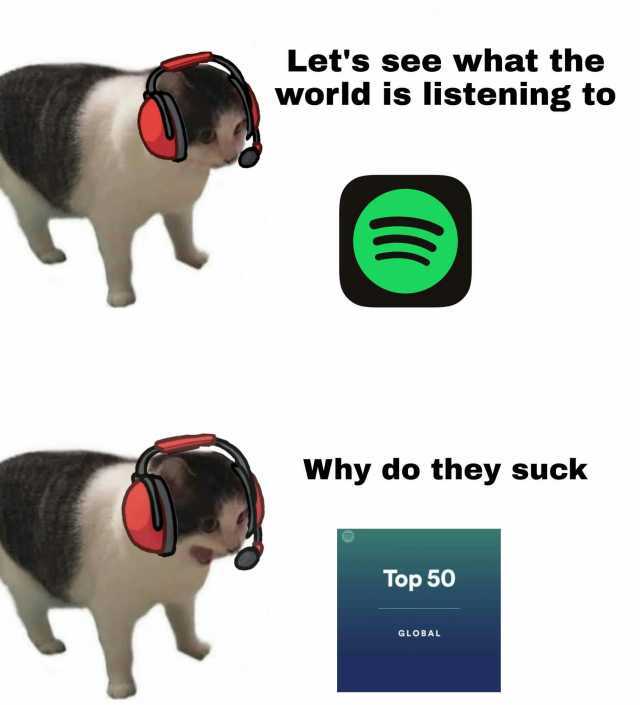 Lets see what the world is listening to Why do they suck Top 50 GLOBAL