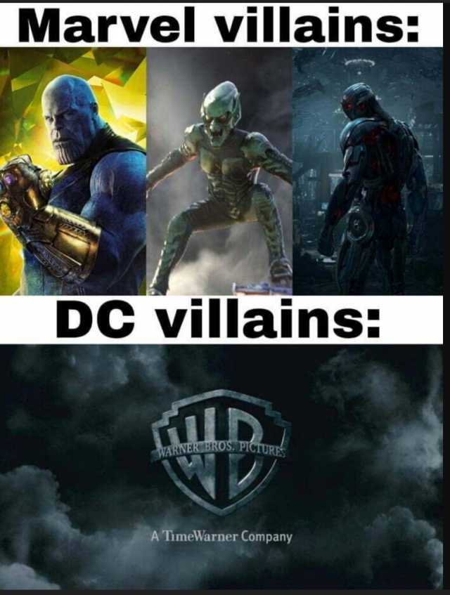 Marvel villains DC villains KiLD WARNER BROS PICTUR A TimeWarner Company