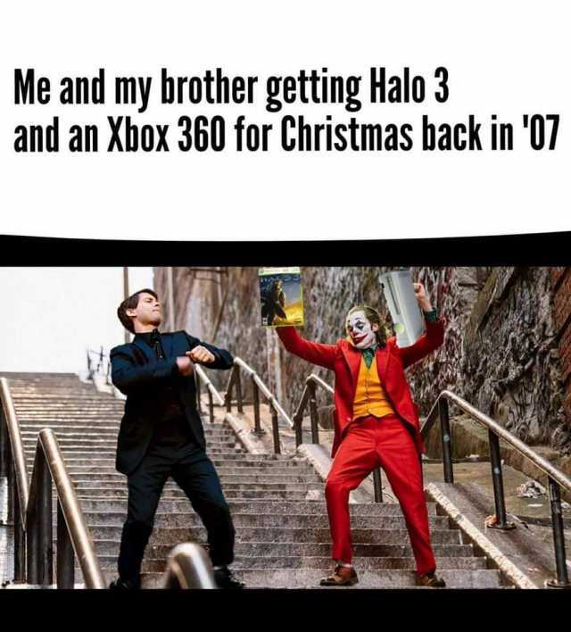Me and my brother getting Halo 3 and an Xbox 360 for Christmas back in 07 