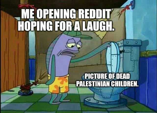 ME OPENING REDDIT HOPING FOR A LAUGH PICTURE OF DEAD PALESTINIAN CHILDREN.