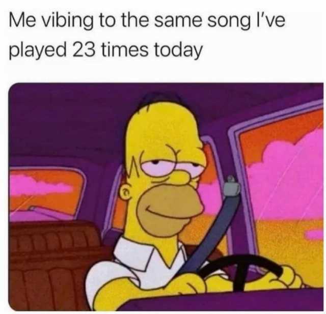 Me vibing to the same song Ive played 23 times today