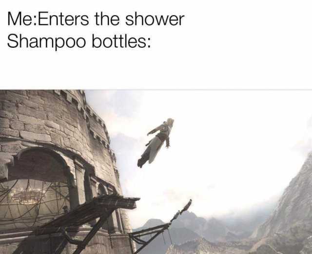MeEnters the shower Shampoo bottles 