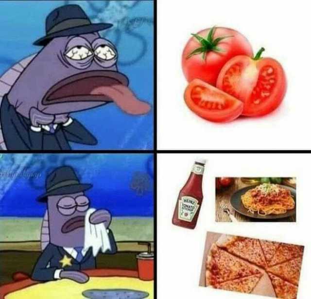 Los que odian el jitomate tomate qué bien se comen la pizza con catsup