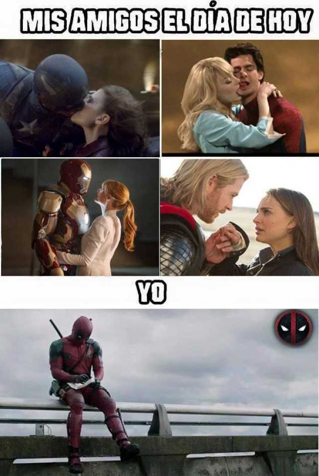 Mis amigos Spiderman, Iron Man, Capitán América y Thor en el amor vs yo Deadpool