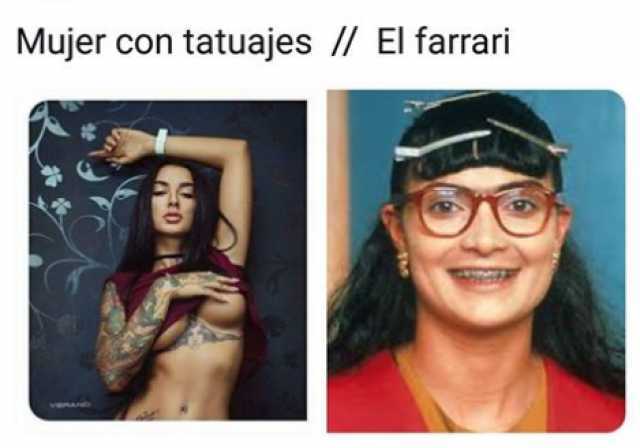 Mujer con tatuajes // El ferrari 