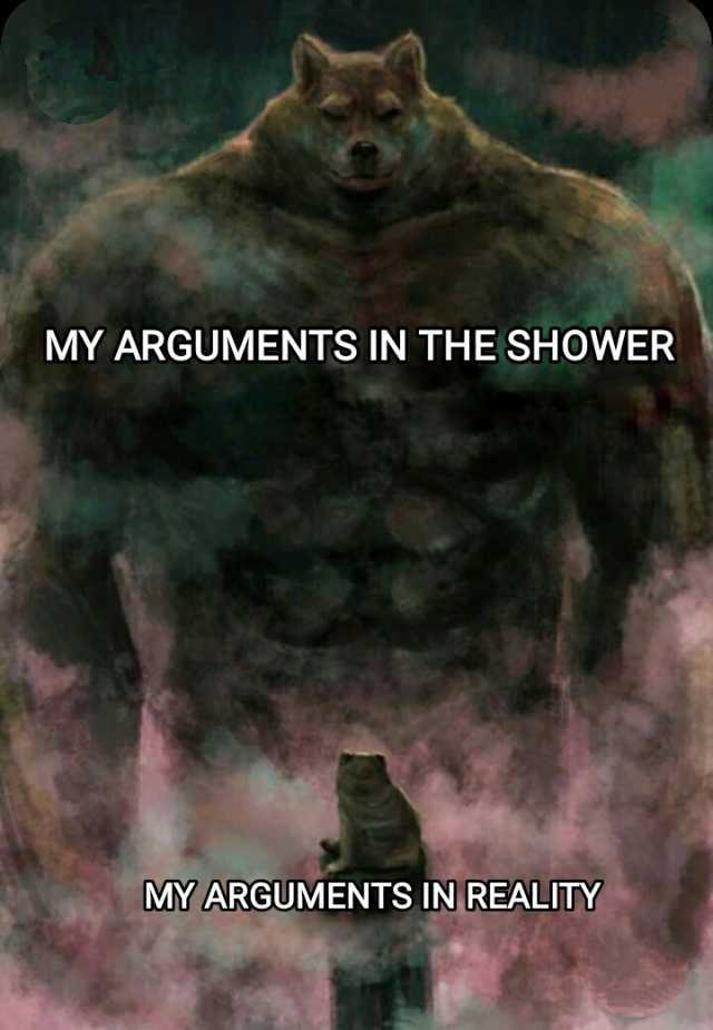MY ARGUMENTS IN THE SHoWER MY ARGUMENTS IN REALITY