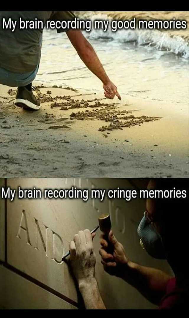 My brain recordingmy good memories My brain recording my cringe memories