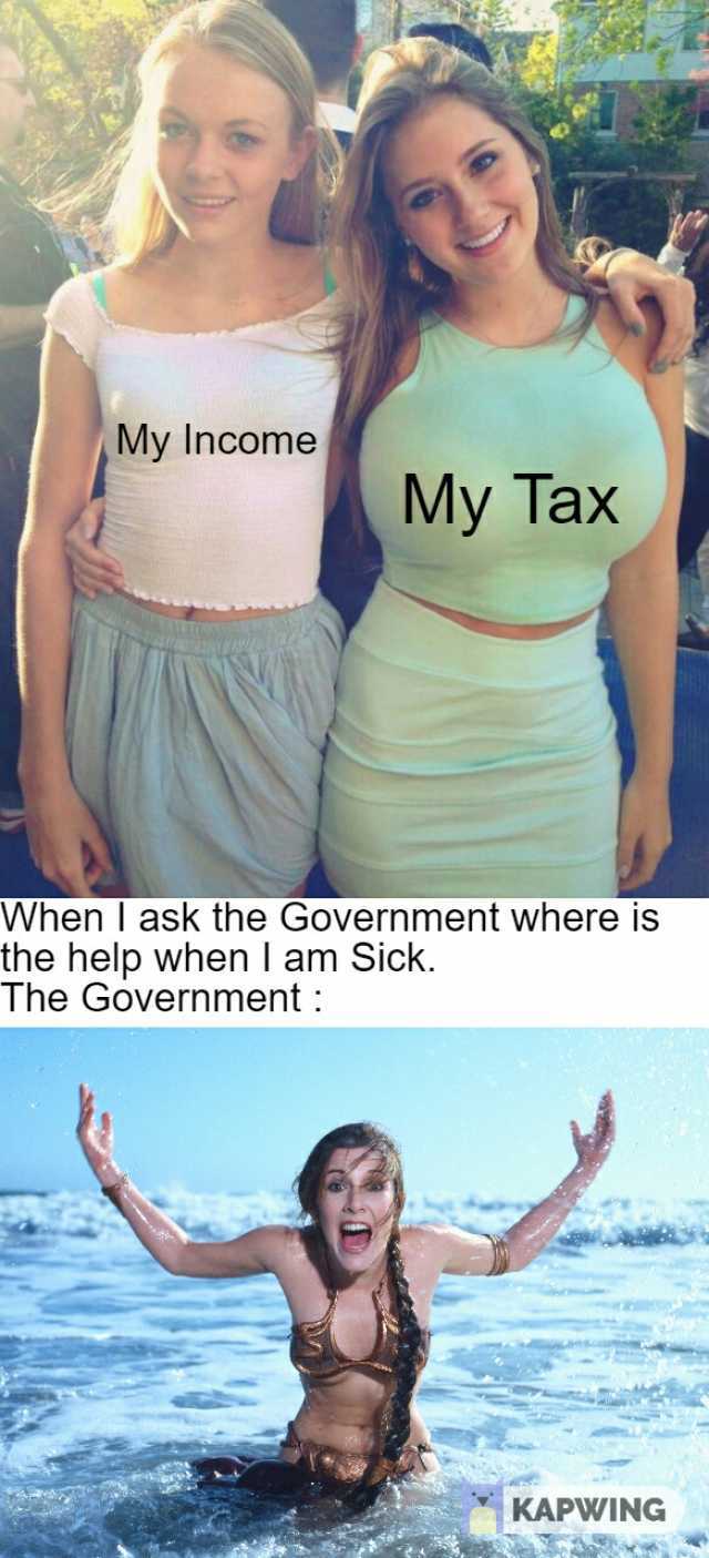My Income My Tax When I ask the Government where is the help when I am Sick. The Government KAPWING