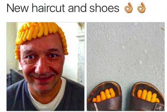 New haircut and shoes 